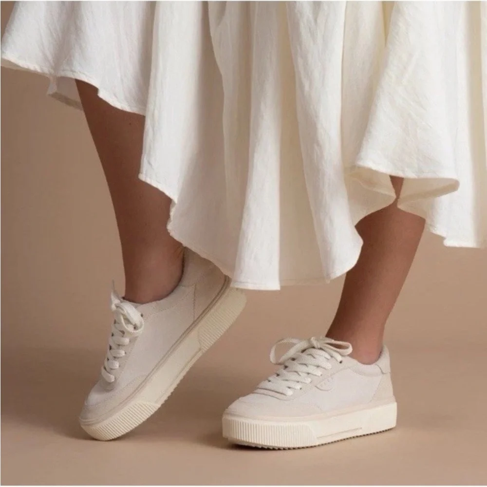 Reef Lay Day Lift Leather Boho Platform Casual Sneakers Beige Cream New Size 8.5 - Picture 16 of 16